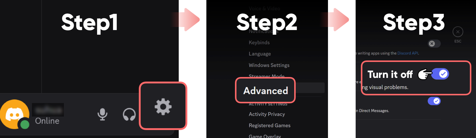 Discord硬件加速设置关闭教程截图