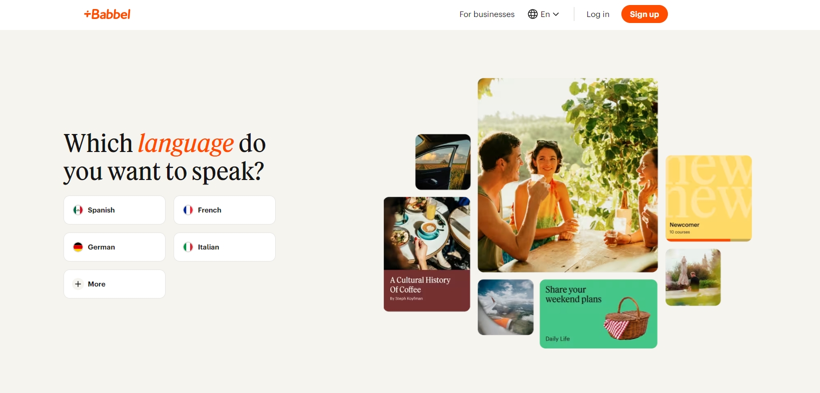Babbel 结构化专业课程界面