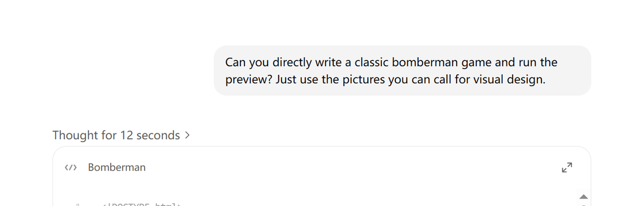 ChatGPT生成的炸弹人游戏代码
