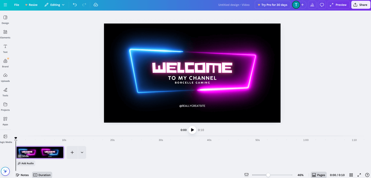 Canva视频编辑器 - 团队协作和社交媒体内容创作工具