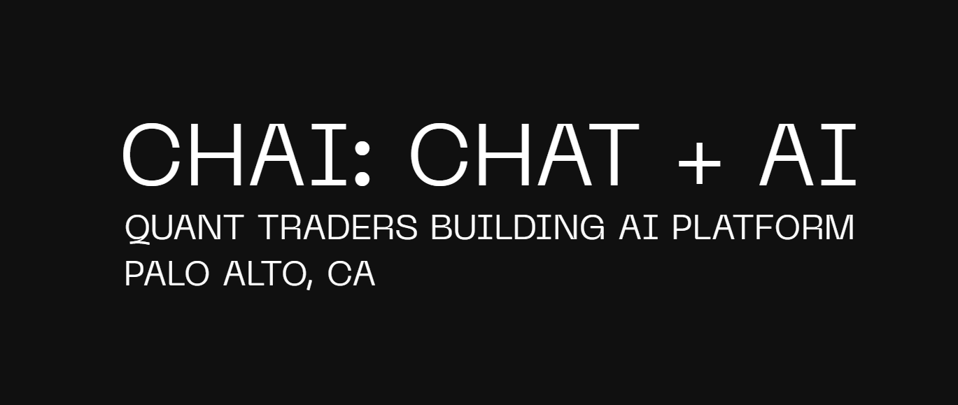 Chai AI界面截图，展示AI对话伴侣功能