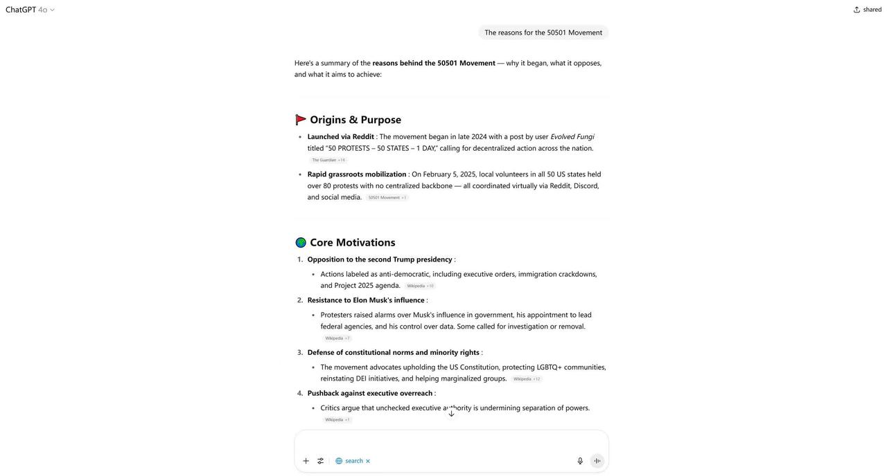 ChatGPT关于50501运动的回答