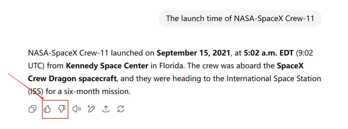 ChatGPT反馈按钮点赞和点踩功能