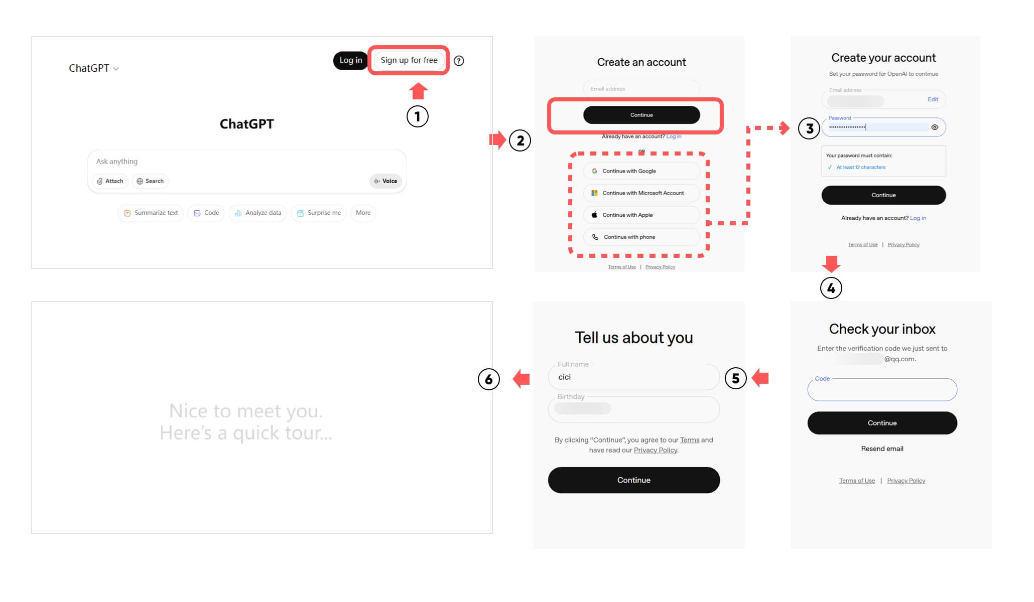 ChatGPT账户注册页面