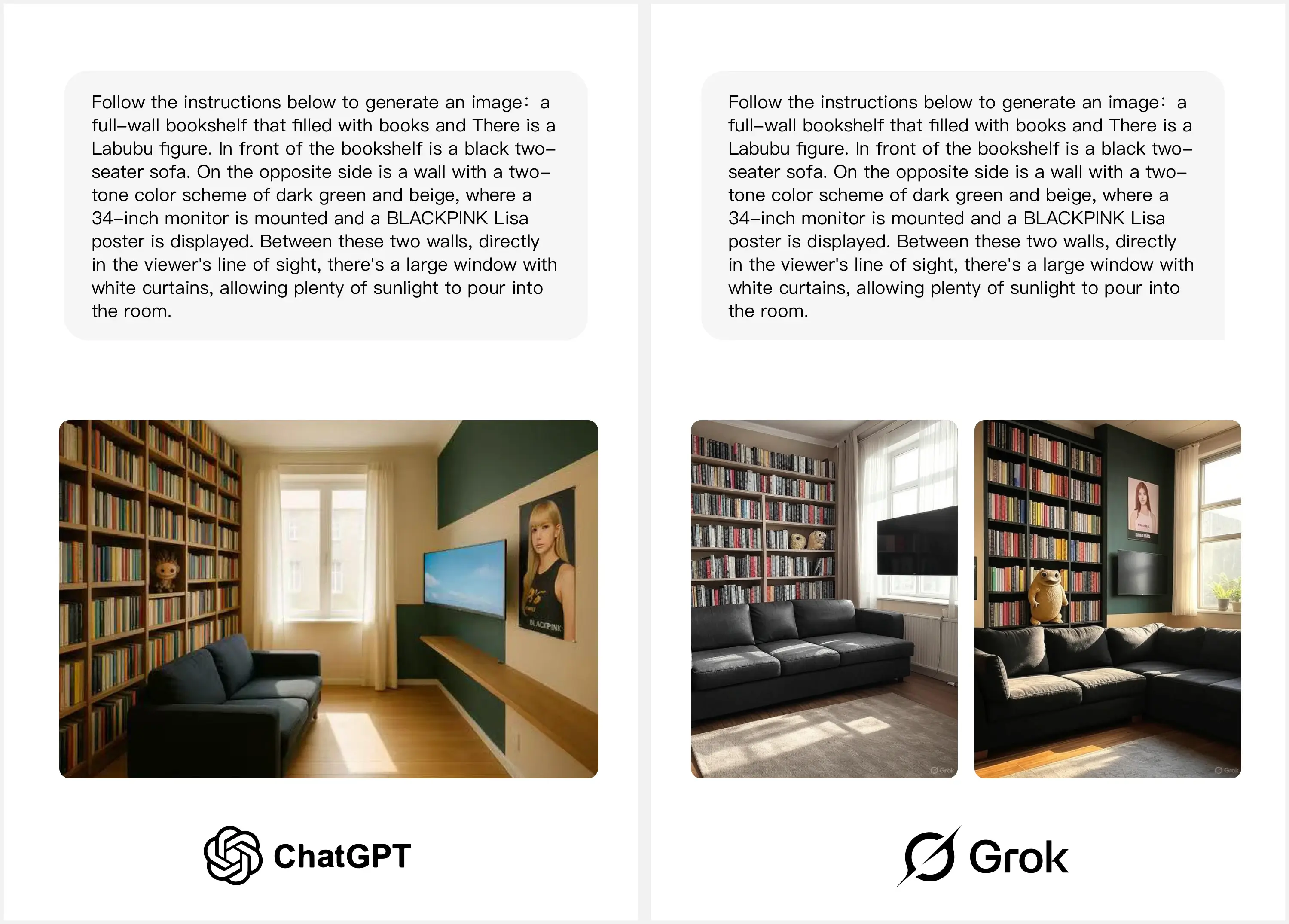 Grok vs ChatGPT 图像生成提示词测试