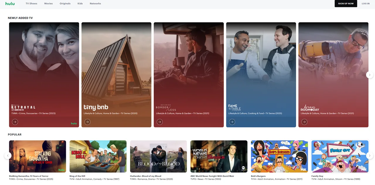 Hulu流媒体平台官网主页