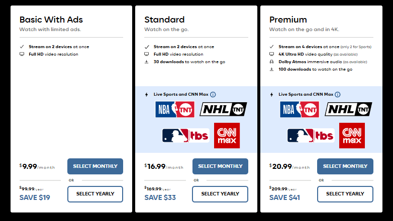 Max订阅套餐价格表