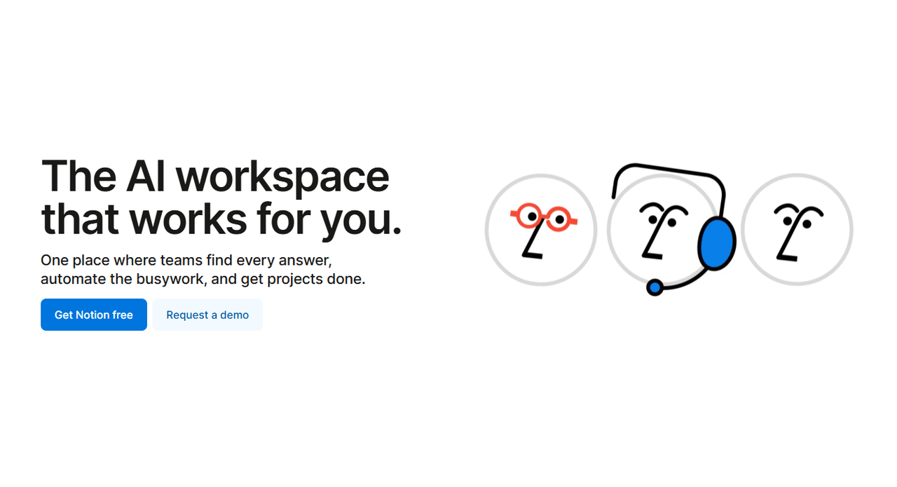 Notion AI笔记和项目管理工具界面展示