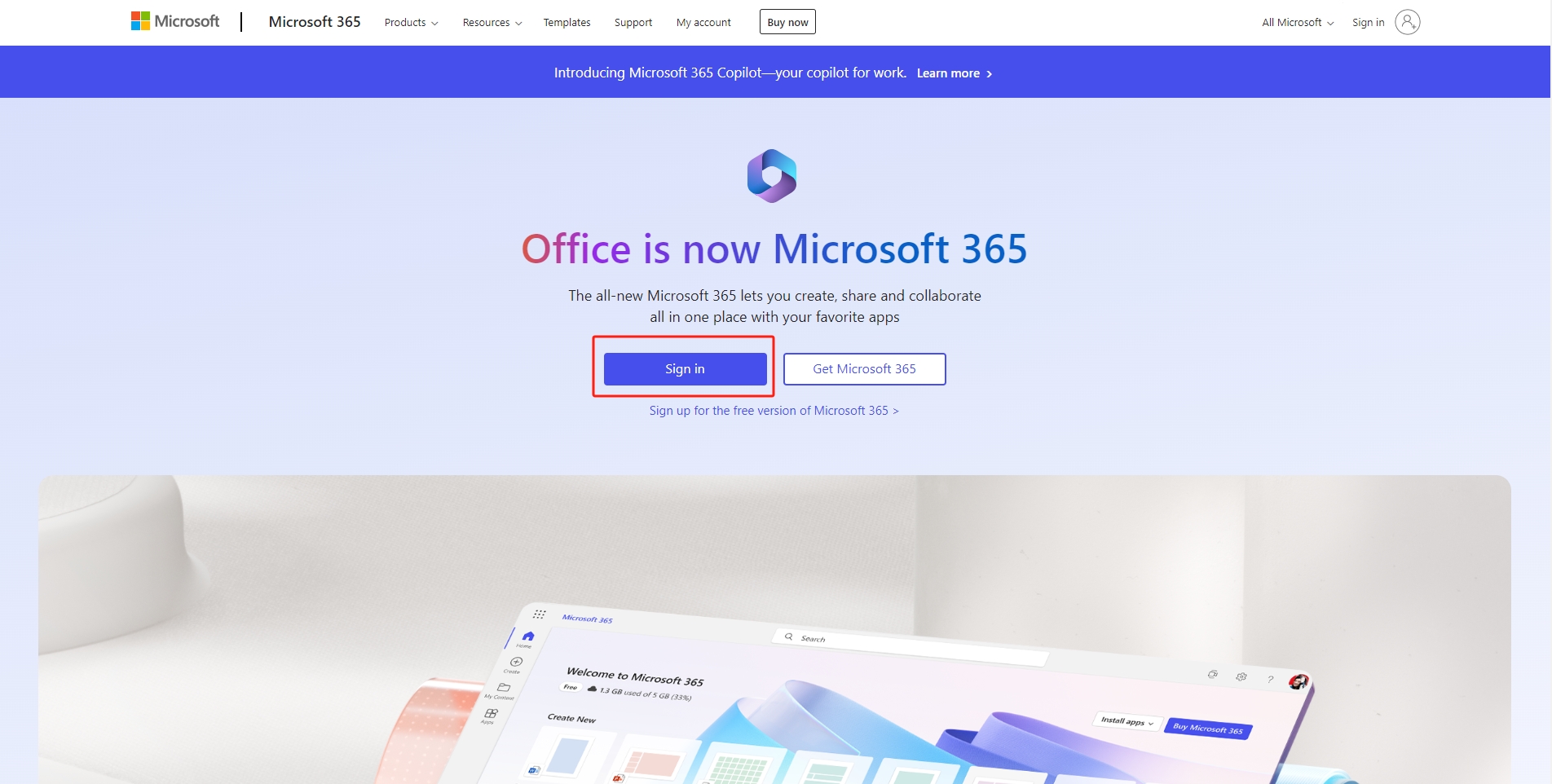 Office 365 登录页面