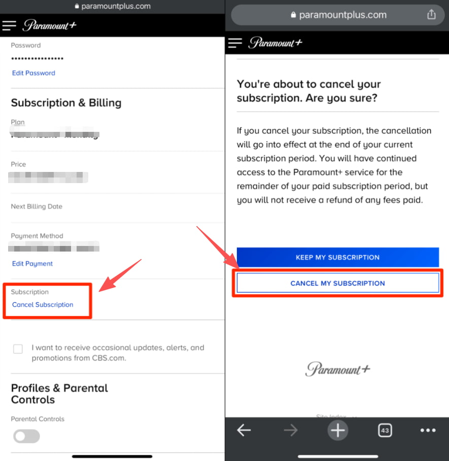 派拉蒙移动端取消订阅步骤