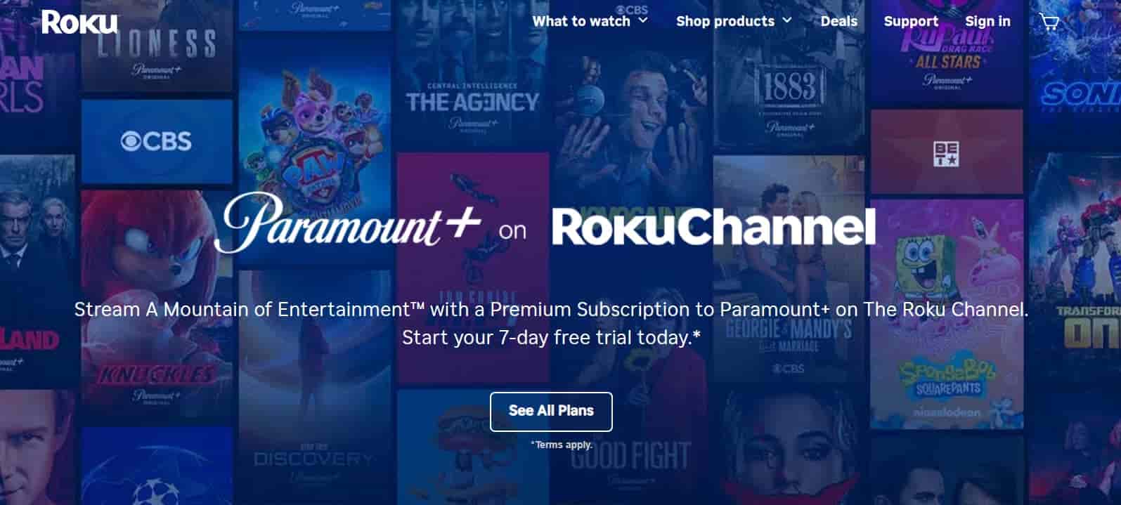 Roku电视上设置派拉蒙Plus步骤