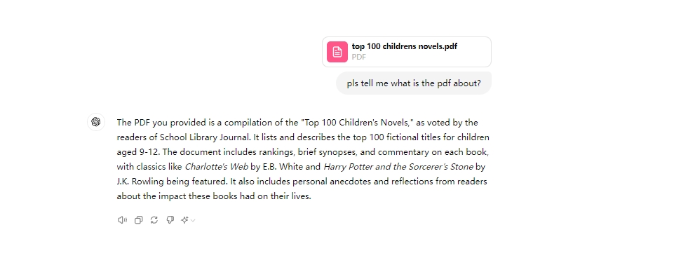 ChatGPT与PDF交互界面