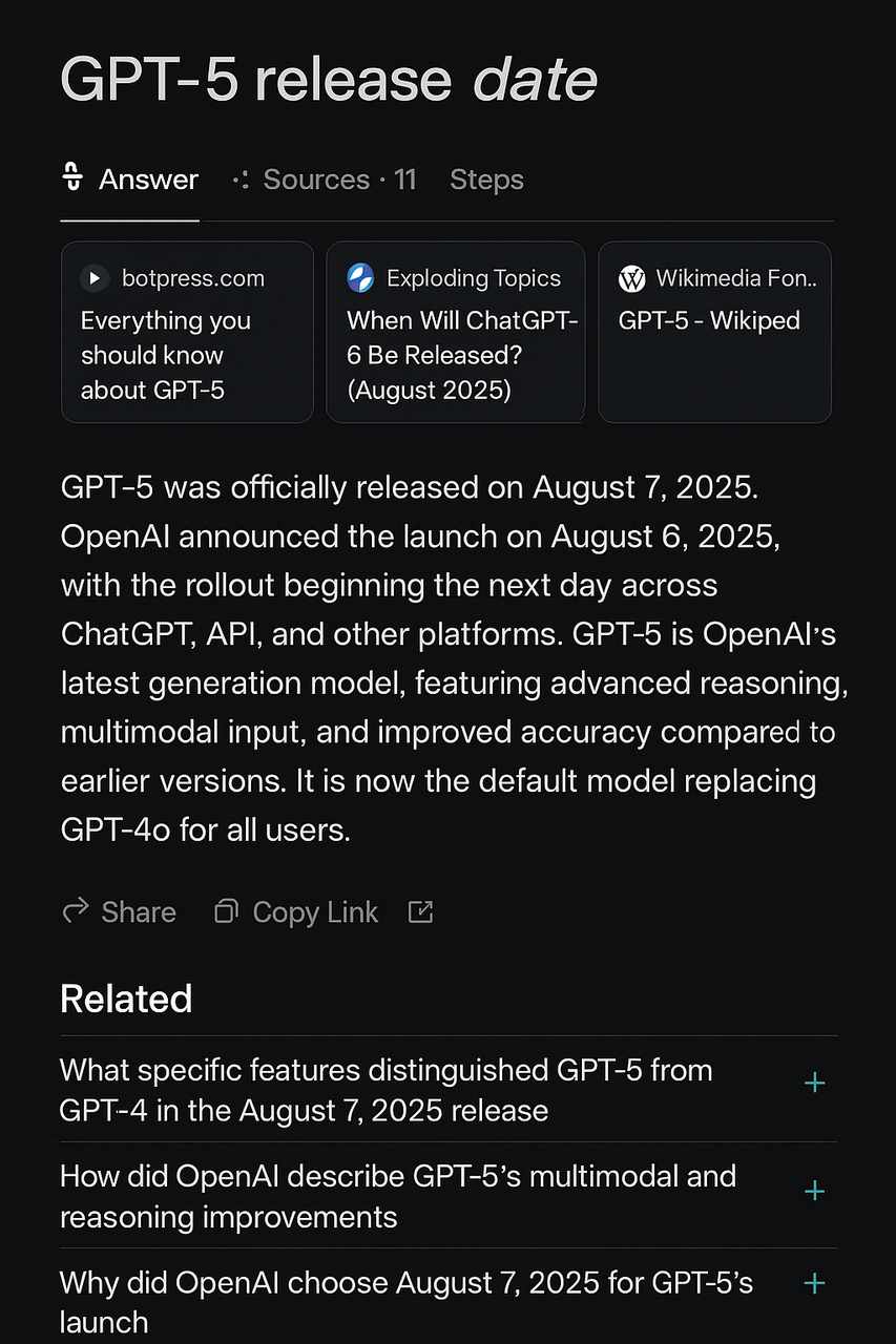 Perplexity AI 深度研究功能展示