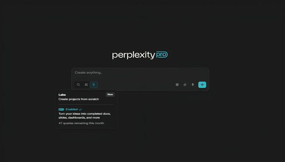 Perplexity Labs 介绍界面