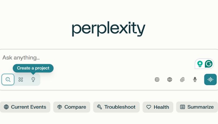Perplexity AI搜索引擎界面