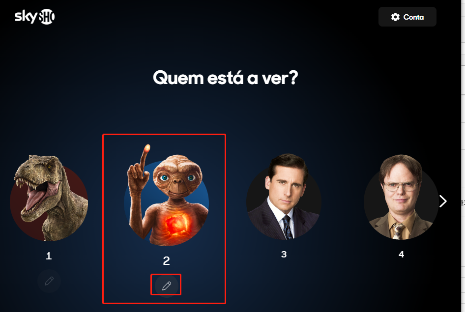 SkyShowtime编辑个人资料图标位置